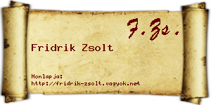 Fridrik Zsolt névjegykártya