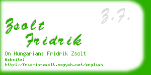 zsolt fridrik business card